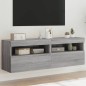 vidaXL Muebles TV de pared con luces LED 2 uds gris Sonoma 60x30x40 cm
