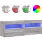 vidaXL Muebles TV de pared con luces LED 2 uds gris Sonoma 60x30x40 cm