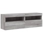 vidaXL Muebles TV de pared con luces LED 2 uds gris Sonoma 60x30x40 cm