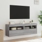 vidaXL Muebles TV de pared con luces LED 2 uds gris Sonoma 60x30x40 cm