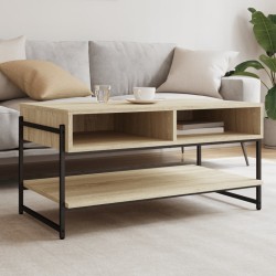 vidaXL Mesa de centro madera contrachapada roble Sonoma 90x50x45 cm