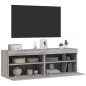 vidaXL Muebles TV de pared con luces LED 2 uds gris Sonoma 60x30x40 cm