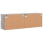 vidaXL Muebles TV de pared con luces LED 2 uds gris Sonoma 60x30x40 cm
