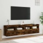 vidaXL Muebles TV de pared luces LED 2 uds roble ahumado 80x30x40 cm vidaXL Muebles TV de pared luces LED 2 uds roble ahumado 80x30x40 cm