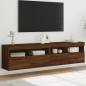 vidaXL Muebles TV de pared luces LED 2 uds roble marrón 80x30x40 cm vidaXL Muebles TV de pared luces LED 2 uds roble marrón 80x30x40 cm
