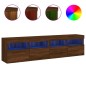 vidaXL Muebles TV de pared luces LED 2 uds roble marrón 80x30x40 cm vidaXL Muebles TV de pared luces LED 2 uds roble marrón 80x30x40 cm