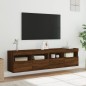 vidaXL Muebles TV de pared luces LED 2 uds roble marrón 80x30x40 cm vidaXL Muebles TV de pared luces LED 2 uds roble marrón 80x30x40 cm