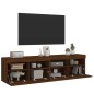 vidaXL Muebles TV de pared luces LED 2 uds roble marrón 80x30x40 cm vidaXL Muebles TV de pared luces LED 2 uds roble marrón 80x30x40 cm