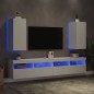 vidaXL Muebles de TV de pared con luces LED 2 uds blanco 30,5x35x70 cm