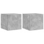 vidaXL Muebles TV de pared luces LED 2 uds gris hormigón 30,5x35x30 cm