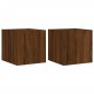 vidaXL Muebles TV de pared luces LED 2 uds roble marrón 30,5x35x30 cm