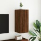 vidaXL Mueble de TV de pared con luces LED roble marrón 30,5x35x70 cm vidaXL Mueble de TV de pared con luces LED roble marrón 30,5x35x70 cm