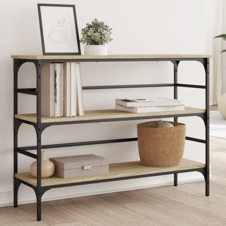 vidaXL Mesa consola madera de ingeniería roble Sonoma 100x32x75 cm