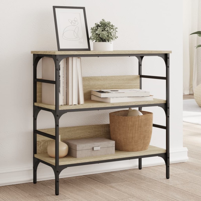 vidaXL Mesa consola madera de ingeniería roble Sonoma 75x32x75 cm