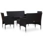 vidaXL Set muebles de jardín 5 piezas y cojines ratán sintético negro vidaXL Set muebles de jardín 5 piezas y cojines ratán sintético negro