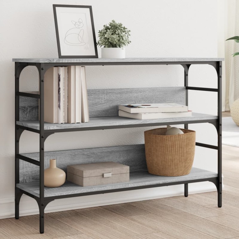 vidaXL Mesa consola madera de ingeniería gris Sonoma 100x32x75 cm vidaXL Mesa consola madera de ingeniería gris Sonoma 100x32x75 cm