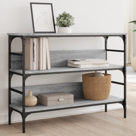 vidaXL Mesa consola madera de ingeniería gris Sonoma 100x32x75 cm