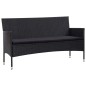 vidaXL Set muebles de jardín 5 piezas y cojines ratán sintético negro vidaXL Set muebles de jardín 5 piezas y cojines ratán sintético negro