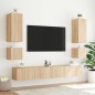 vidaXL Mueble de TV de pared con luces LED roble Sonoma 40,5x35x40 cm