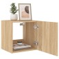 vidaXL Mueble de TV de pared con luces LED roble Sonoma 40,5x35x40 cm