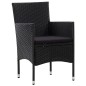 vidaXL Set muebles de jardín 5 piezas y cojines ratán sintético negro vidaXL Set muebles de jardín 5 piezas y cojines ratán sintético negro