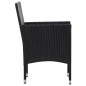 vidaXL Set muebles de jardín 5 piezas y cojines ratán sintético negro vidaXL Set muebles de jardín 5 piezas y cojines ratán sintético negro
