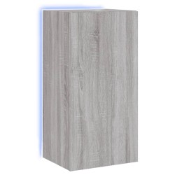vidaXL Mueble de TV de pared con luces LED gris Sonoma 40,5x35x80 cm
