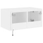 vidaXL Mueble de TV de pared con luces LED blanco 60x35x31 cm