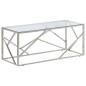 vidaXL Mesa de centro plateada acero inoxidable y vidrio templado
