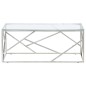 vidaXL Mesa de centro plateada acero inoxidable y vidrio templado