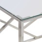 vidaXL Mesa de centro plateada acero inoxidable y vidrio templado