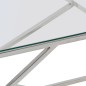 vidaXL Mesa de centro plateada acero inoxidable y vidrio templado
