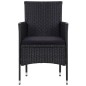 vidaXL Set muebles de jardín 5 piezas y cojines ratán sintético negro vidaXL Set muebles de jardín 5 piezas y cojines ratán sintético negro