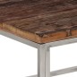 vidaXL Mesa de centro de acero inoxidable plateado y madera maciza vidaXL Mesa de centro de acero inoxidable plateado y madera maciza