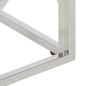 vidaXL Mesa de centro de acero inoxidable plateado y madera maciza vidaXL Mesa de centro de acero inoxidable plateado y madera maciza