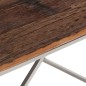 vidaXL Mesa de centro de acero inoxidable plateado y madera maciza vidaXL Mesa de centro de acero inoxidable plateado y madera maciza