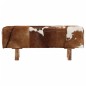 vidaXL Banco de cuero de cabra auténtico marrón y blanco 110x30x45 cm