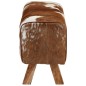 vidaXL Banco de cuero de cabra auténtico marrón y blanco 110x30x45 cm