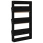 vidaXL Jardinera de pared 3 niveles madera pino negro 60x18,5x110 cm vidaXL Jardinera de pared 3 niveles madera pino negro 60x18,5x110 cm