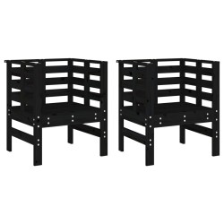 vidaXL Sillas de jardín 2 uds madera maciza pino blanco 61,5x53x71 cm