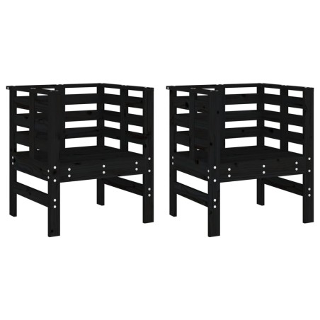 vidaXL Sillas de jardín 2 uds madera maciza pino blanco 61,5x53x71 cm