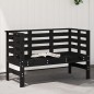 vidaXL Banco de jardín madera maciza de pino negro 111,5x53x71 cm vidaXL Banco de jardín madera maciza de pino negro 111,5x53x71 cm