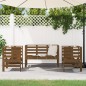 vidaXL Juego de muebles jardín 3 pzas madera maciza pino marrón miel vidaXL Juego de muebles jardín 3 pzas madera maciza pino marrón miel