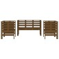 vidaXL Juego de muebles jardín 3 pzas madera maciza pino marrón miel vidaXL Juego de muebles jardín 3 pzas madera maciza pino marrón miel