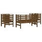 vidaXL Juego de muebles jardín 3 pzas madera maciza pino marrón miel vidaXL Juego de muebles jardín 3 pzas madera maciza pino marrón miel