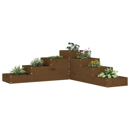 vidaXL Jardinera 4 pisos madera maciza pino marrón miel 106x104,5x36cm
