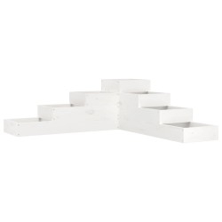 vidaXL Jardinera 4 niveles madera maciza pino blanca 106x104,5x36 cm