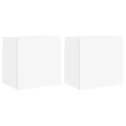 vidaXL Muebles TV de pared 2 uds madera ingeniería blanco 40,5x30x40cm