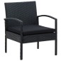 vidaXL Set muebles de jardín 5 piezas y cojines ratán sintético negro vidaXL Set muebles de jardín 5 piezas y cojines ratán sintético negro