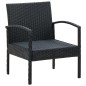 vidaXL Set muebles de jardín 5 piezas y cojines ratán sintético negro vidaXL Set muebles de jardín 5 piezas y cojines ratán sintético negro